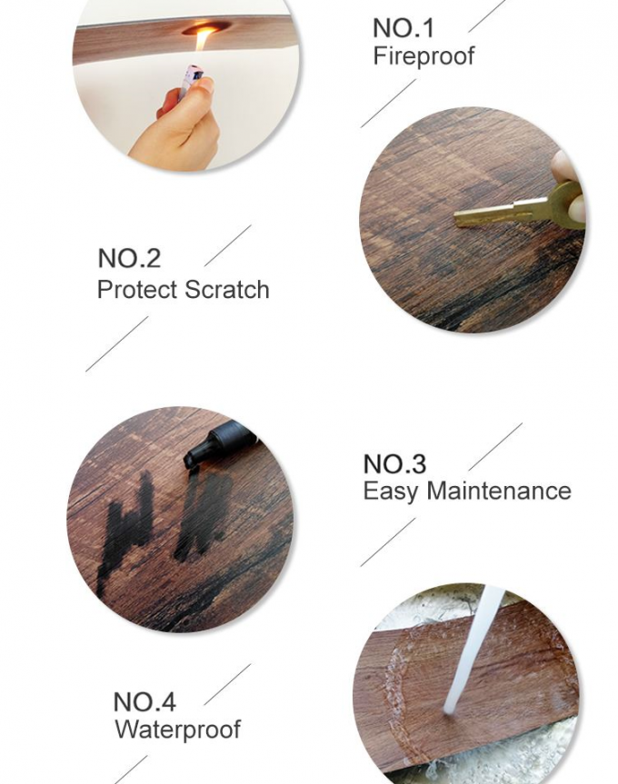 회색 색깔 상업적인 방수는 2mm 3mm LVT 마루를 마루청을 까는 뒤 비닐을 말립니다 3